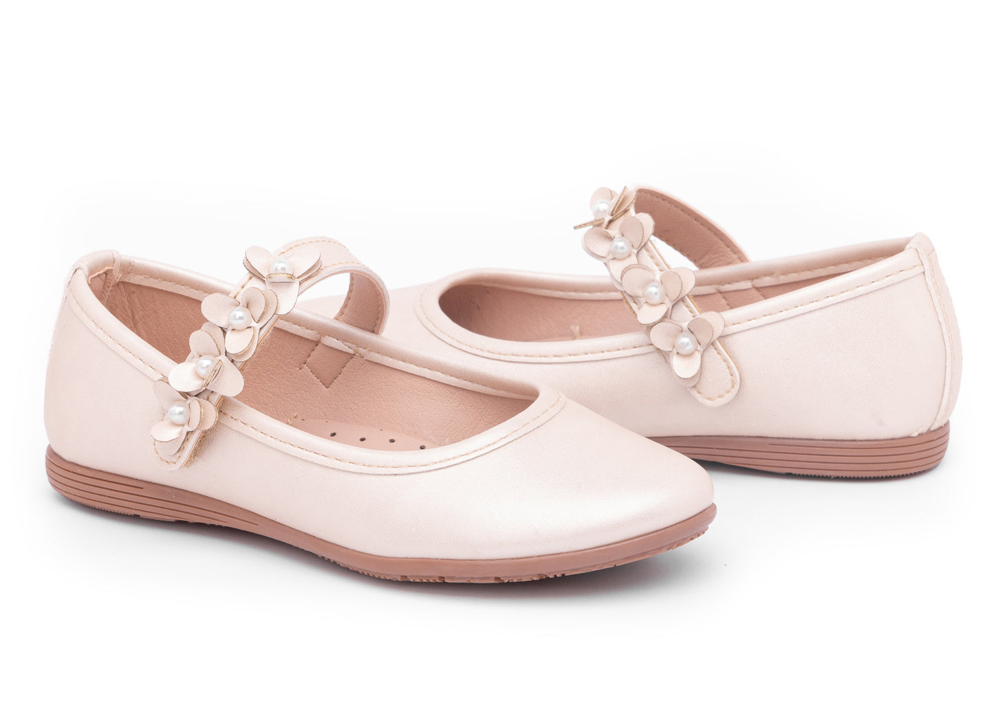 Zapato tipo Balerina color Champagne y Nacar para niña Jakuna 23894