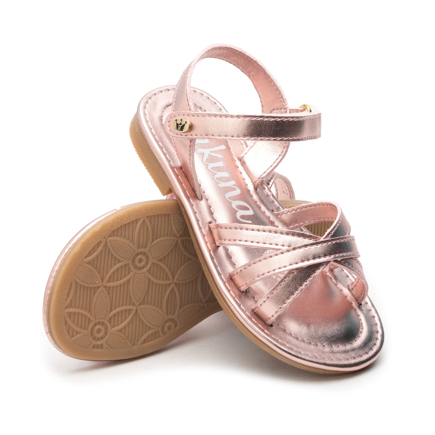 Sandalia de piso color plata y rosa para Niña Jakuna 255605