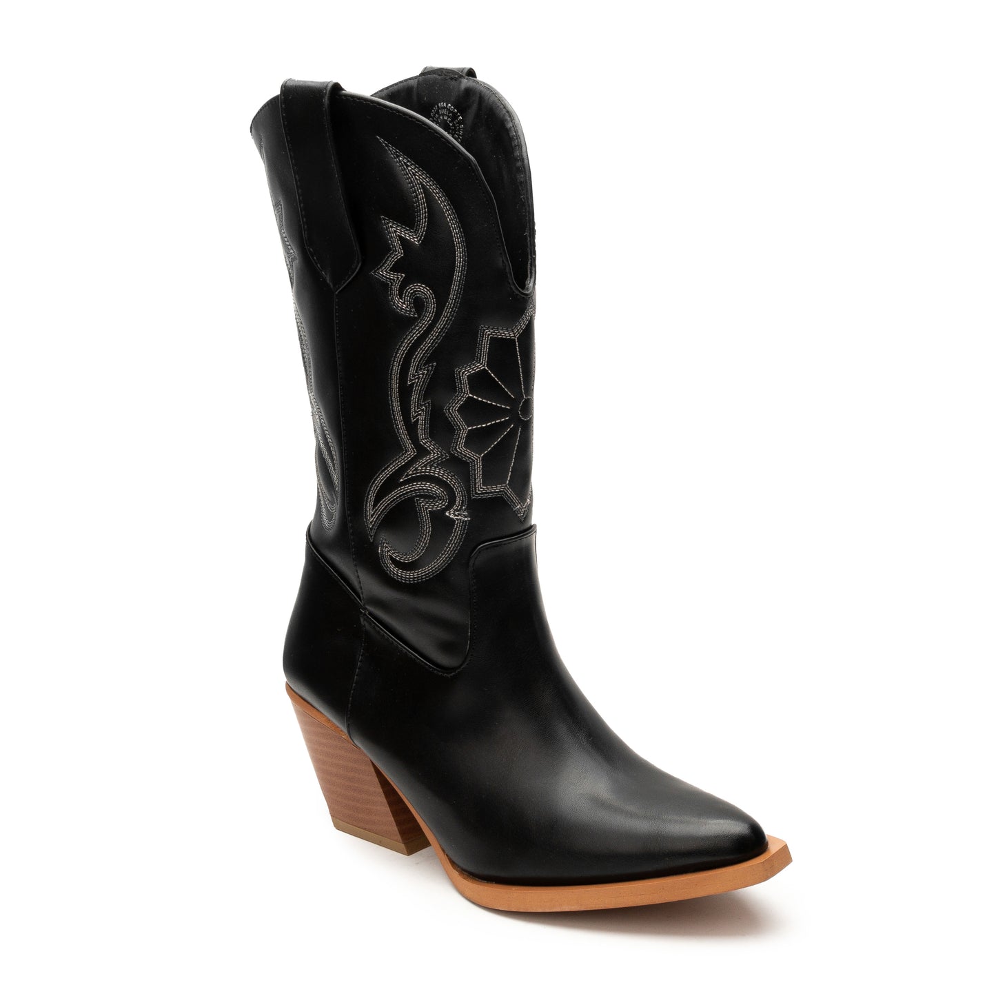 Bota tipo Cowboy Vaquera en color negro y castaña para dama Suzy Love 2508