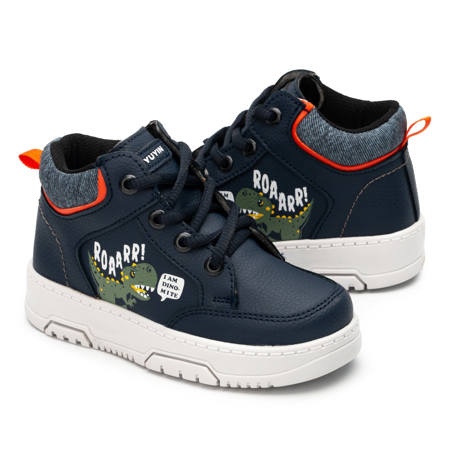 Tenis Tipo Bota Color Marino Dinosaurio para Niño Yuyin 24080