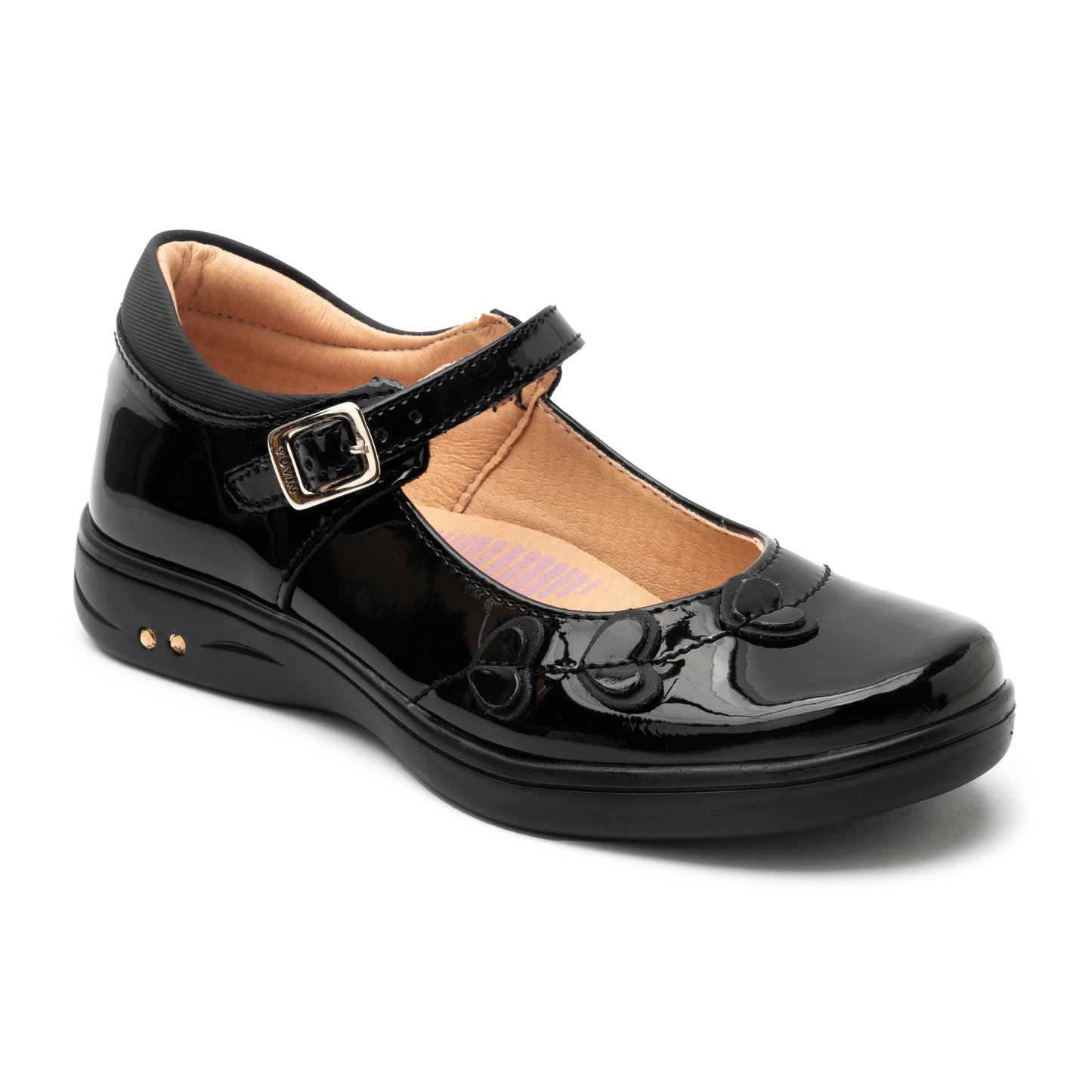 Zapato escolar de charol color negro para niña Yuyin 25472