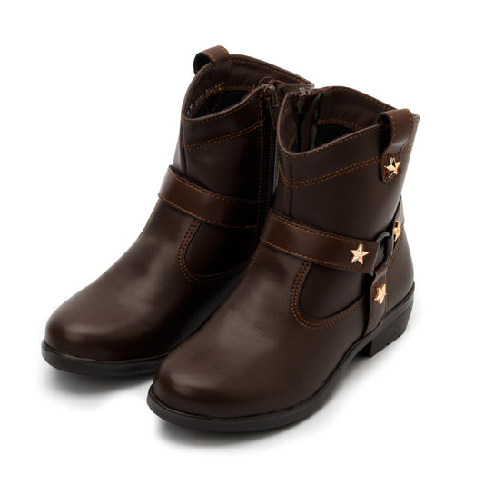 Bota Vaquera en color negro y chocolate para niña marca Yuyin 26713