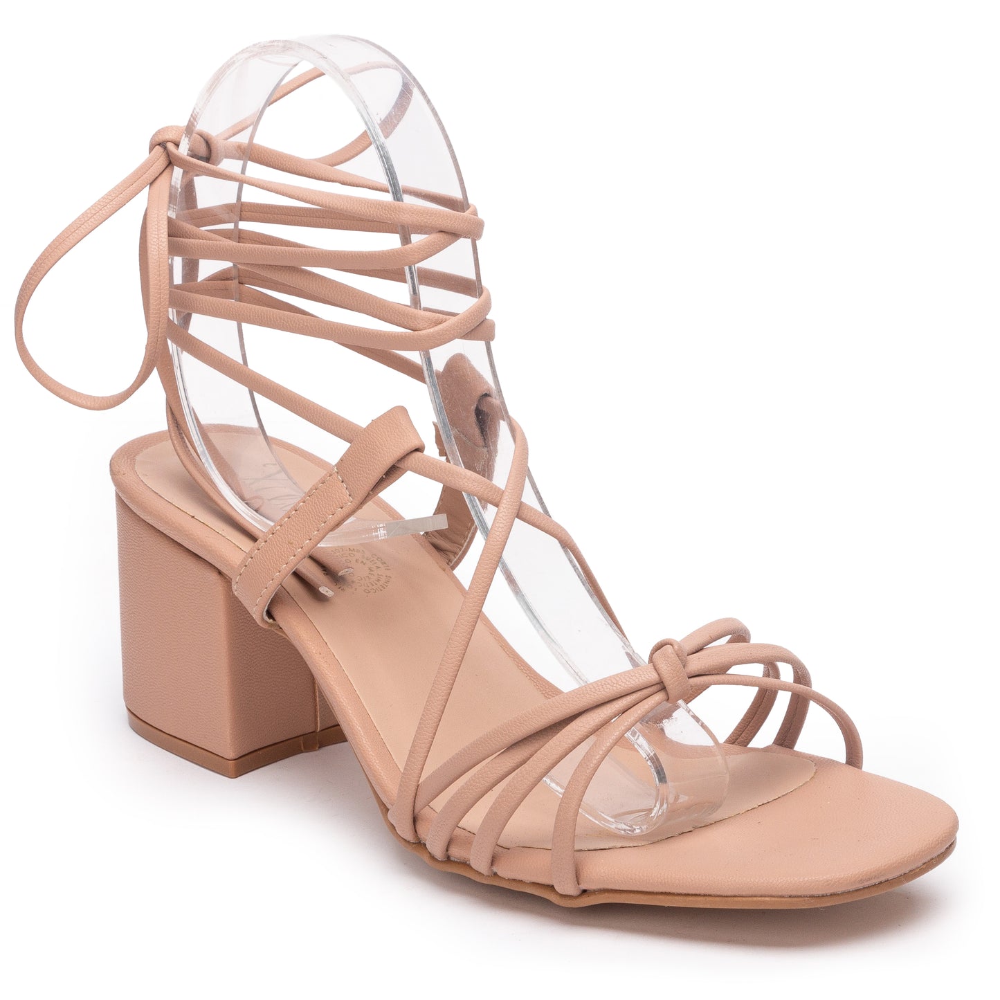 Sandalia con Tacón Tipo Gladiador en Color Late Beige y Plata 1224