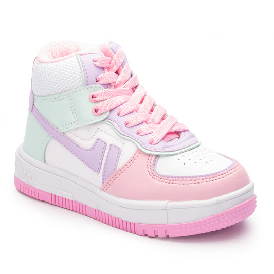 Tenis de Bota Tipo Force para Niña en Color Rosa Chicle Adiora 1606