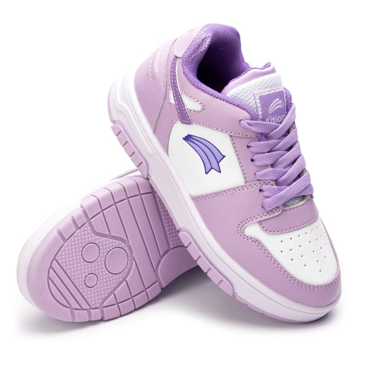 Tenis tipo Skate en color Blanco Morado para Niña Adiora 1646