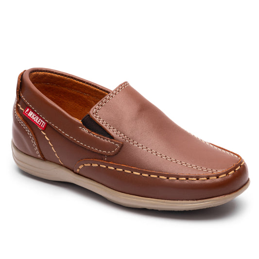 Mocasin de vestir en color negro y miel para niño Paolo Brigoletti 911