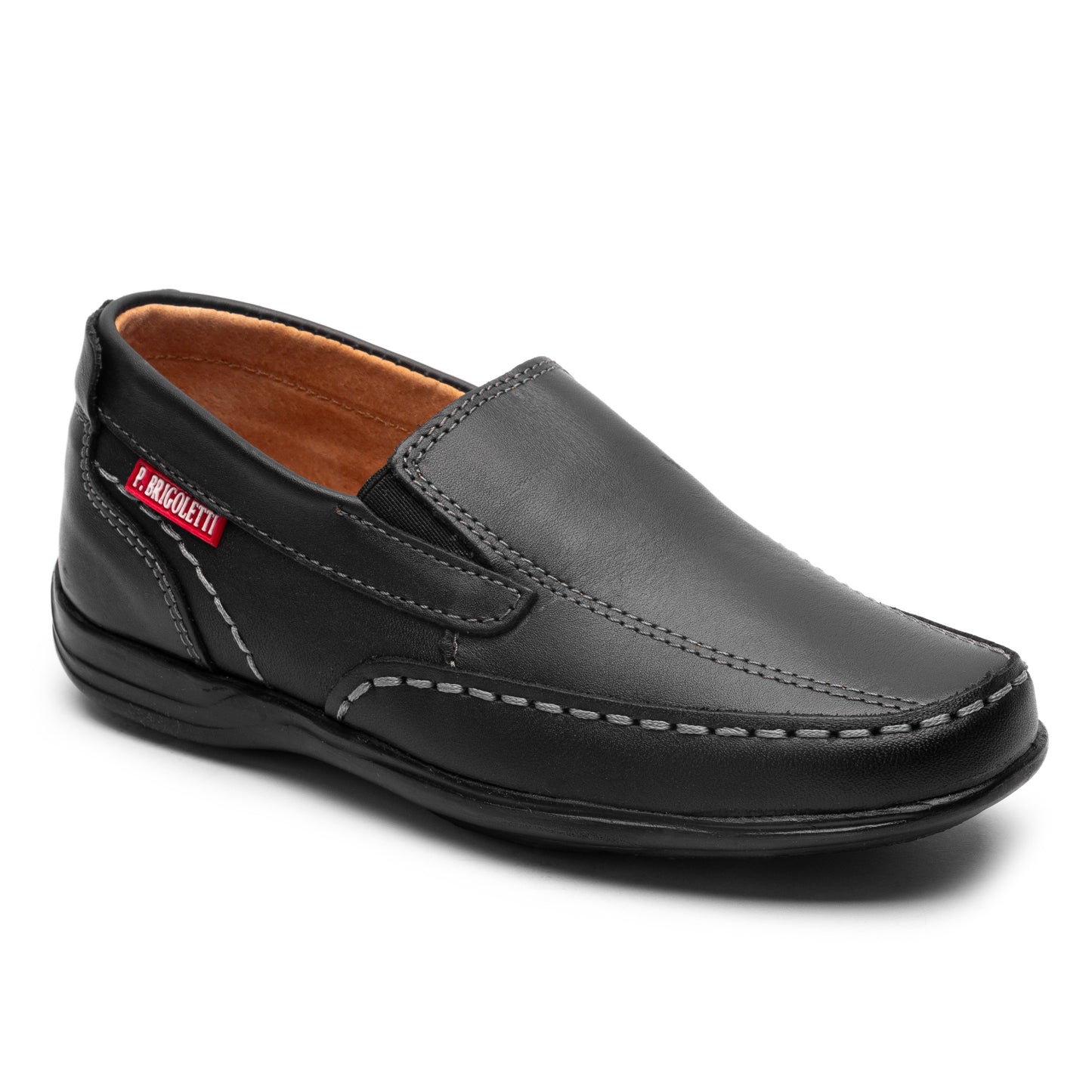 Mocasin de vestir en color negro y miel para niño Paolo Brigoletti 911
