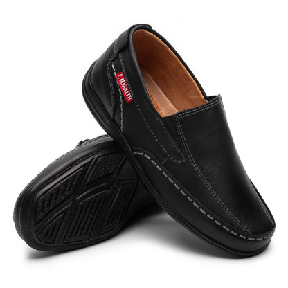 Mocasin de vestir en color negro y miel para niño Paolo Brigoletti 911