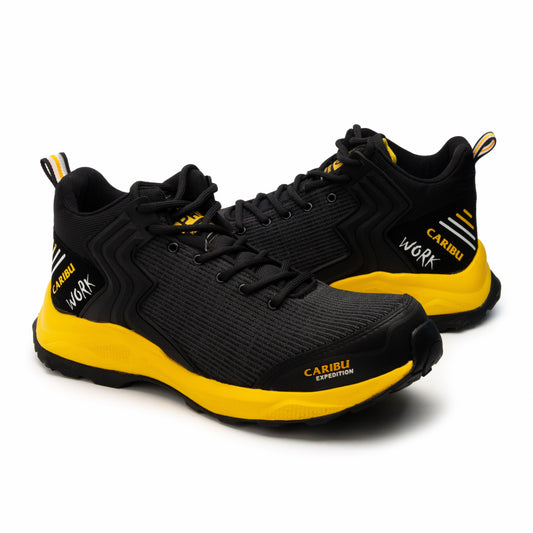 Zapato de seguridad con casco Poliamida Caribú Negro Amarillo y Negro Azul 354