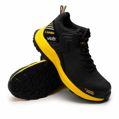 Zapato de seguridad con casco Poliamida Caribú Negro Amarillo y Negro Azul 354