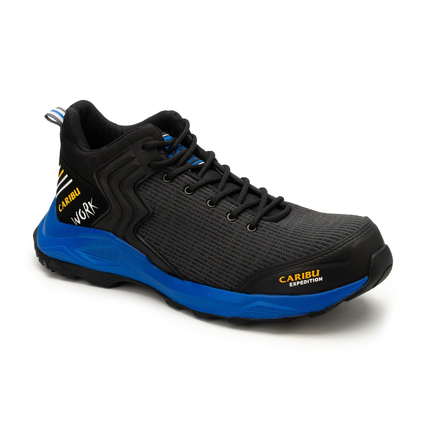 Zapato de seguridad con casco Poliamida Caribú Negro Amarillo y Negro Azul 354
