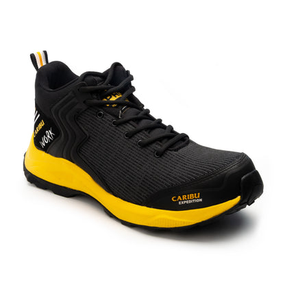Zapato de seguridad con casco Poliamida Caribú Negro Amarillo y Negro Azul 354