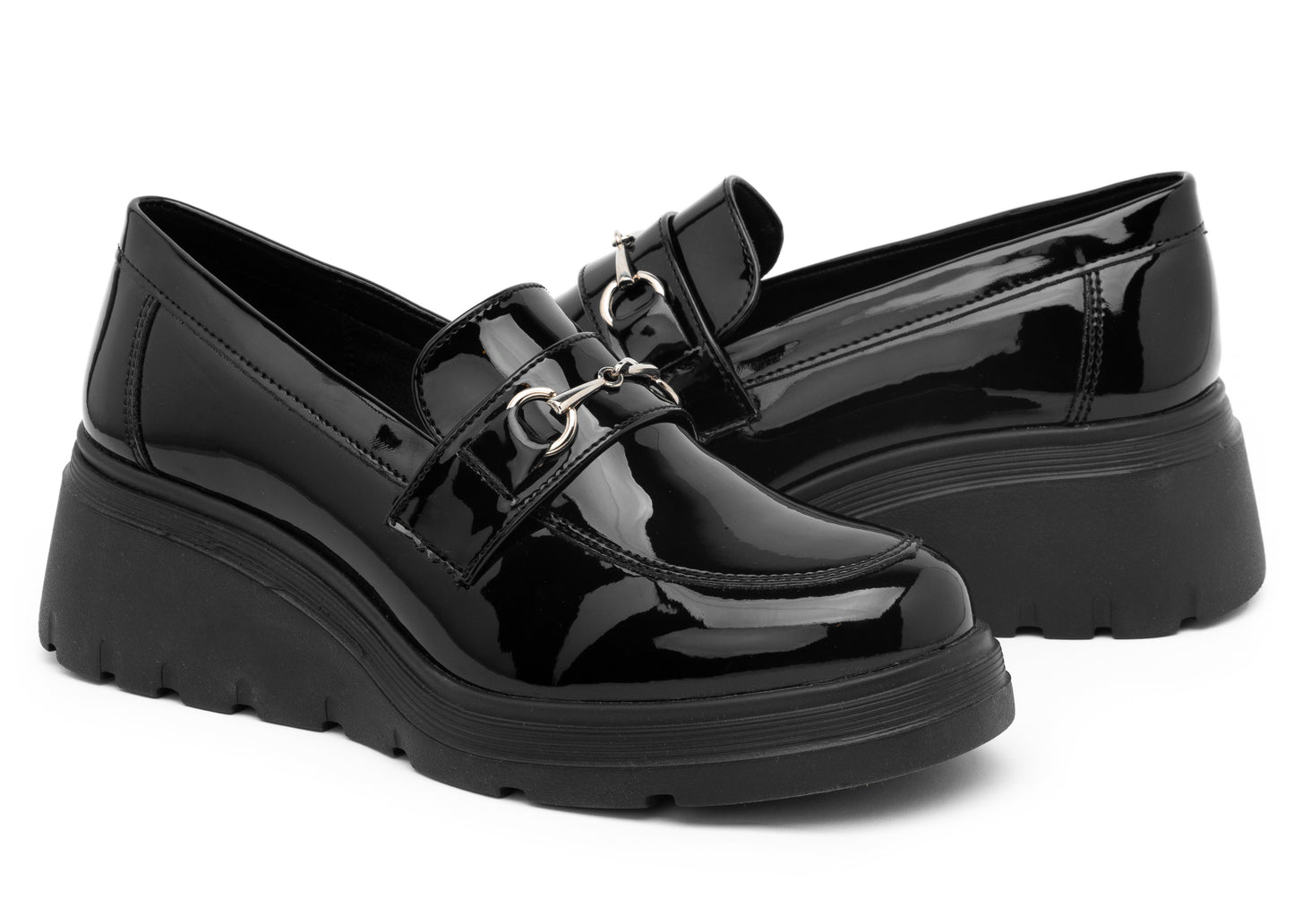 Zapato Casual en charol negro para dama Greenlove 92172