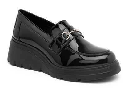 Zapato Casual en charol negro para dama Greenlove 92172