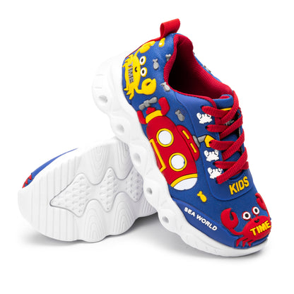 Tenis para Niño Con Luces en Color Marino y Azul Rey Sport 3054