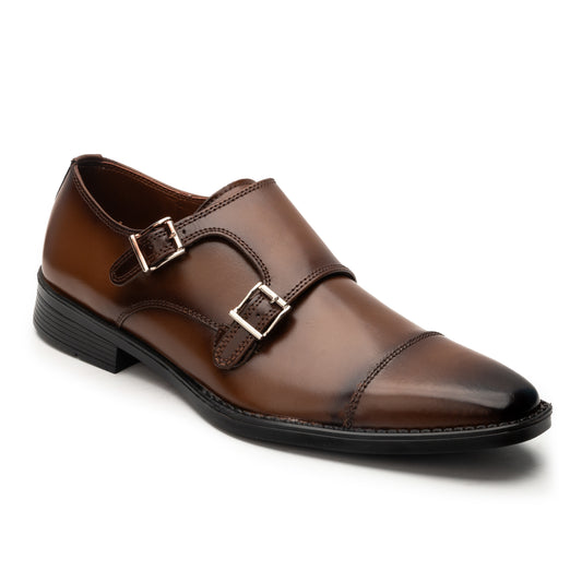 Zapato Double Monk en color Maple y Negro Jacks Andre 68001