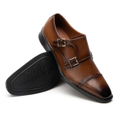 Zapato Double Monk en color Maple y Negro Jacks Andre 68001