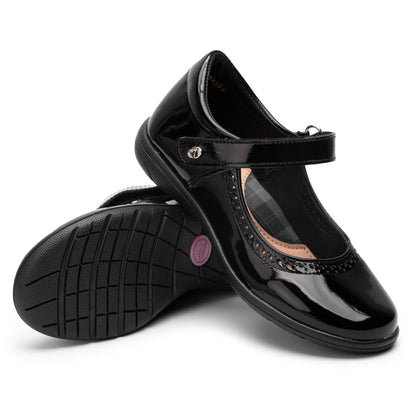 Zapato Escolar Charol Negro para Niña Jakuna 23354