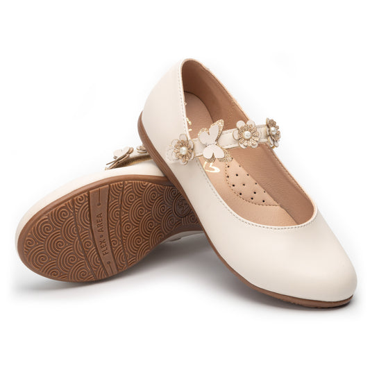 Zapato de fiesta Tipo Balerina en Color Blanco para Niña Jakuna 23802