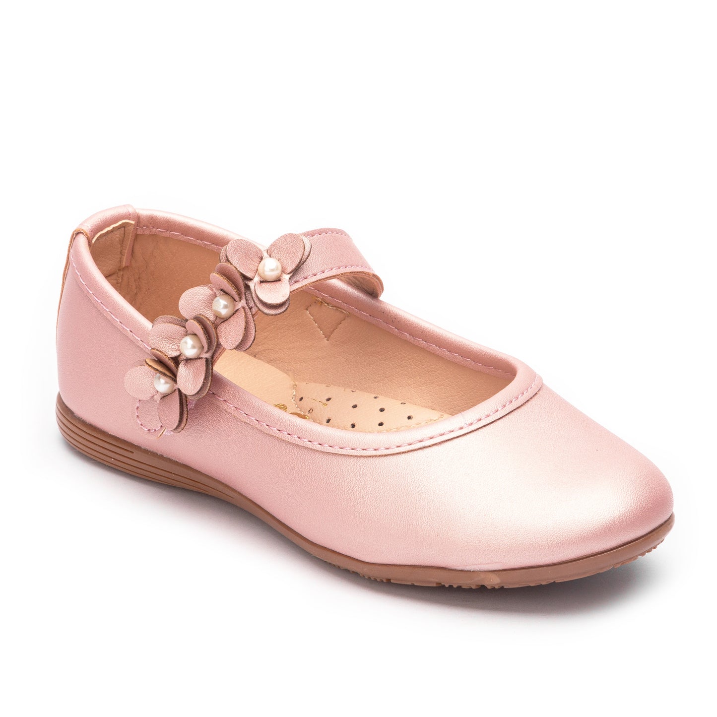 Zapato tipo Balerina color Champagne y Nacar para niña Jakuna 23894