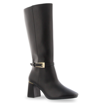 Bota larga de vestir para dama en color late y negro Lady Paulina 39702