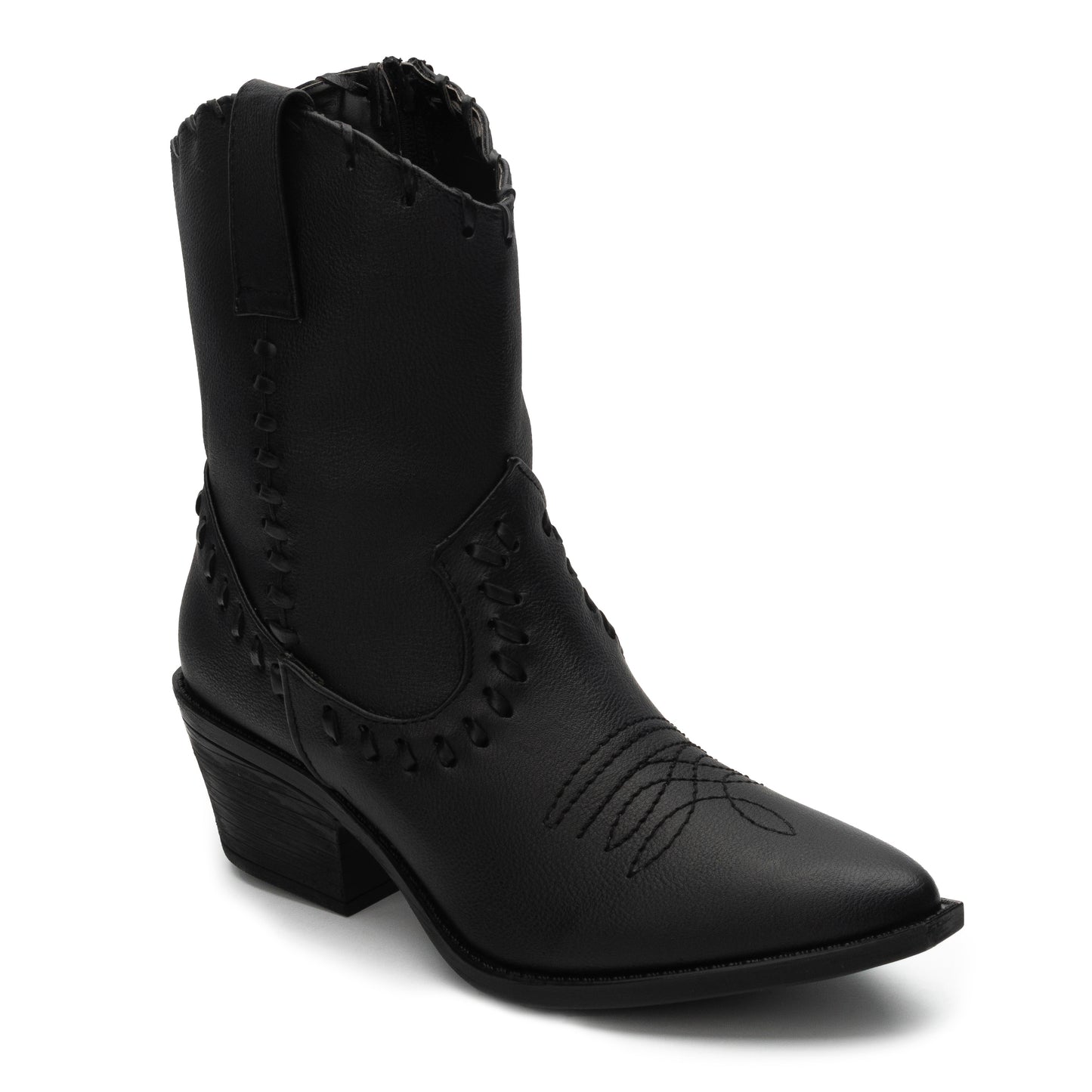 Botin Corto Tipo Cowboy Cafe y Negro para dama Maquech 8054