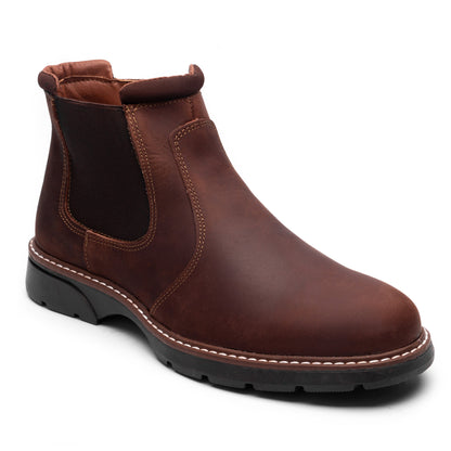 Bota Botin Casual Color Tabaco de Piel Para Caballero Merano 43051