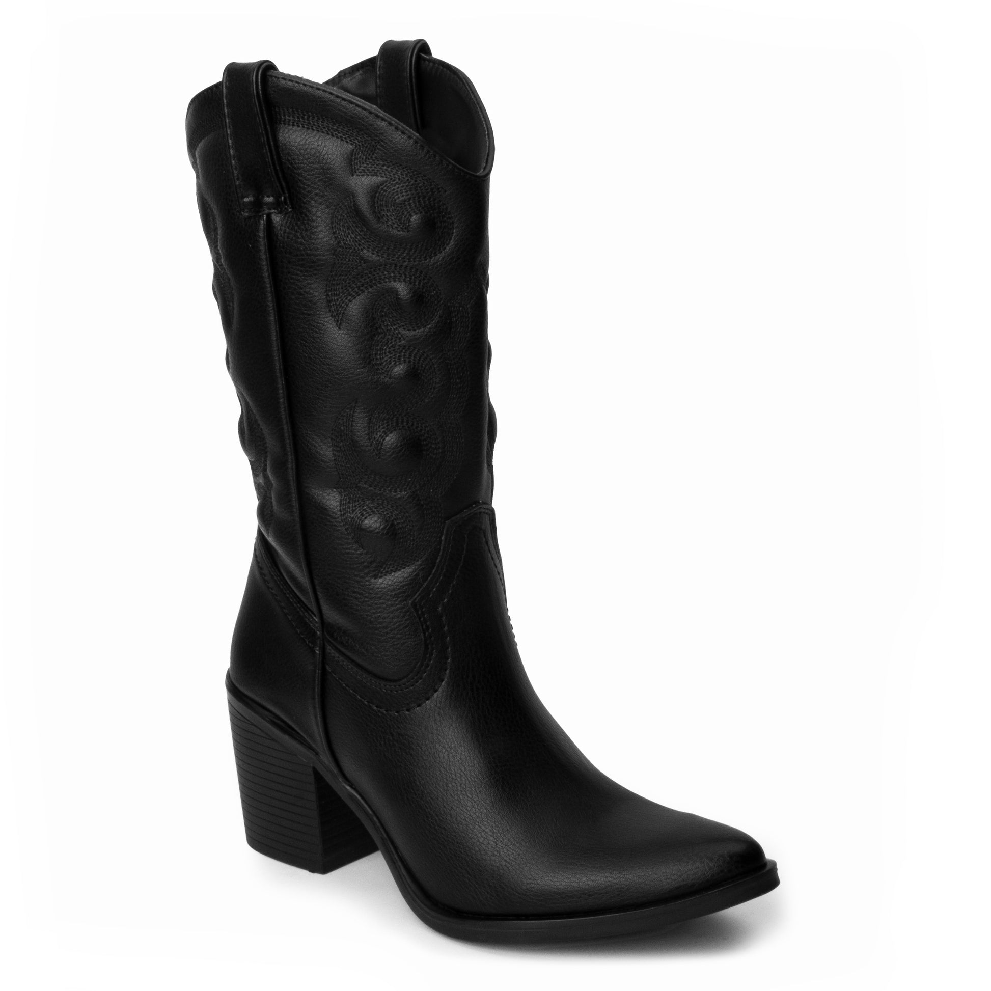 Bota Cowboy Vaquera de Moda Para Dama color Topo y Negro Suzy Love