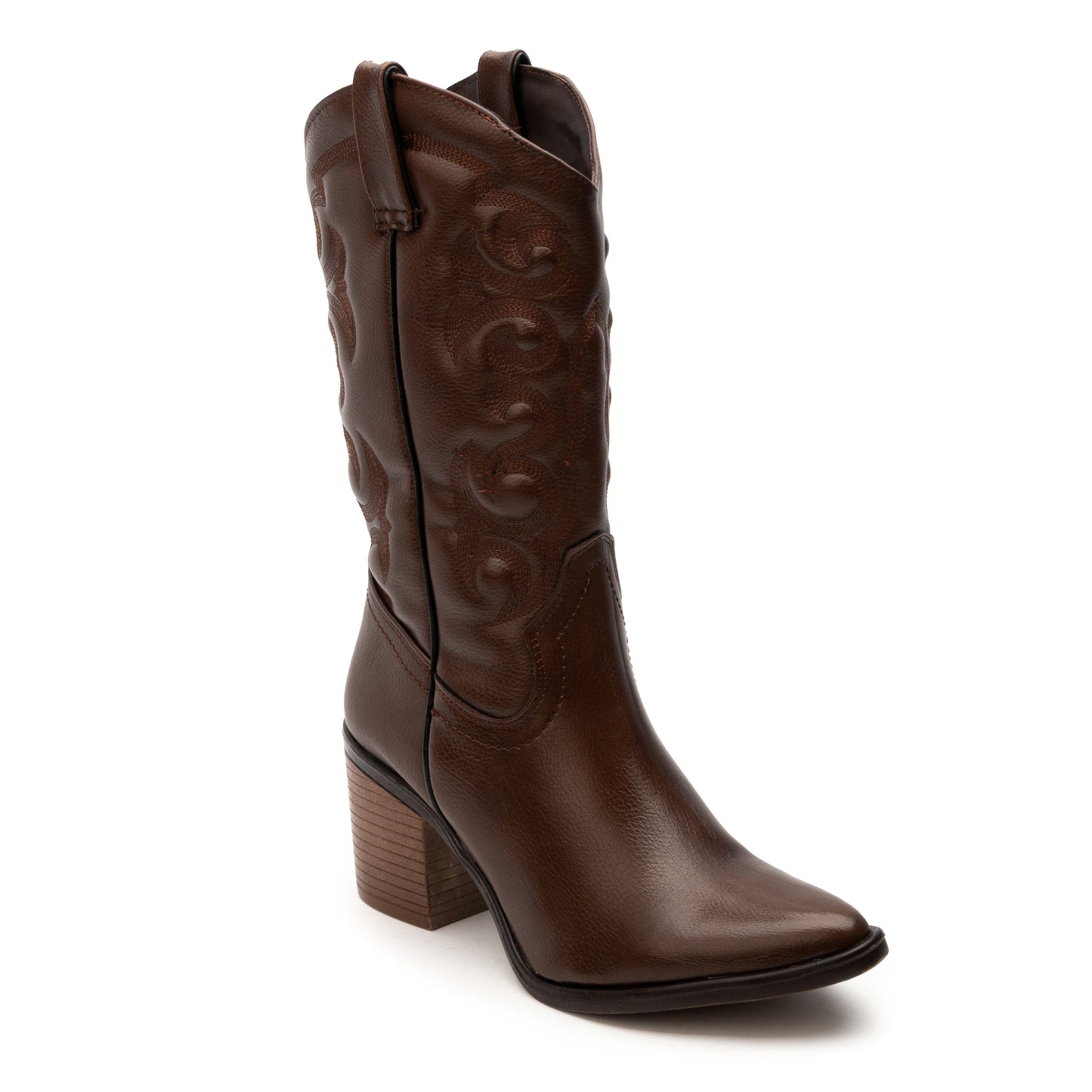 Bota Cowboy Vaquera de Moda Para Dama color Topo y Negro Suzy Love 6004