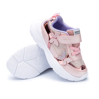 Tenis color Rosa con Mariposas para Niña Vavito VA830044ST