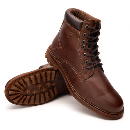 Bota de Piel en Color Café para Hombre Verde Tabaco 2338