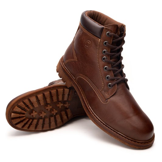 Bota de Piel en Color Café para Hombre Verde Tabaco 2338