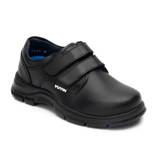 Zapato color negro tipo Choclo Escolar con Velcro Yuyin 23280  15 al 25