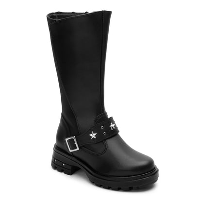 Bota Larga Para Niña en Color Negro Yuyin 23432