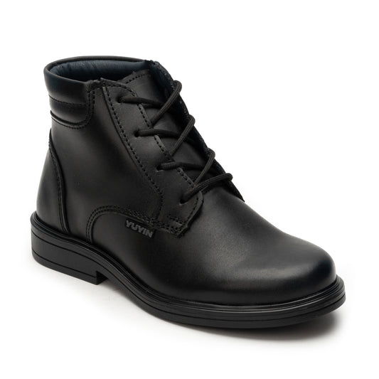 Botin Casual Escolar color Negro para niño marca Yuyin 24360