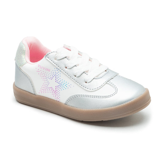 Tenis color blanco plata para niña marca Yuyin 25293