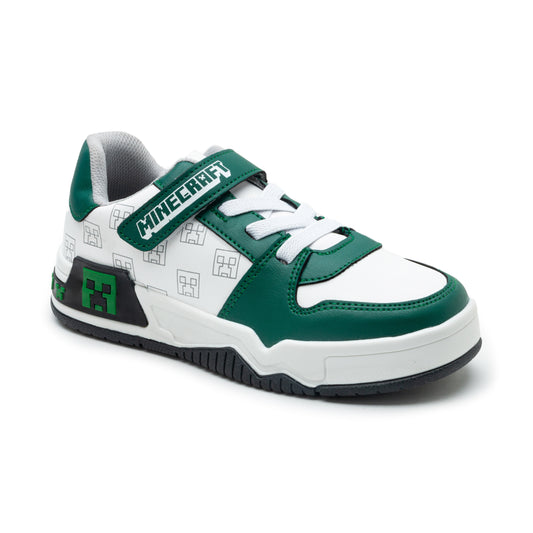 Tenis color blanco verde Minecraft para niños marca Yuyin MI4131