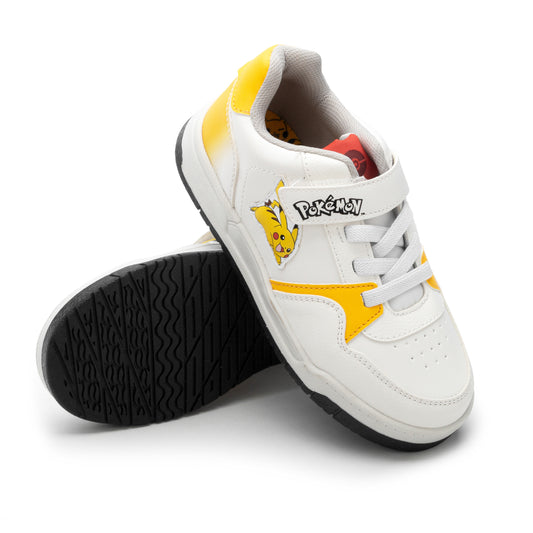 Tenis color blanco escolar para niños marca Yuyin PO5140 Pokemón