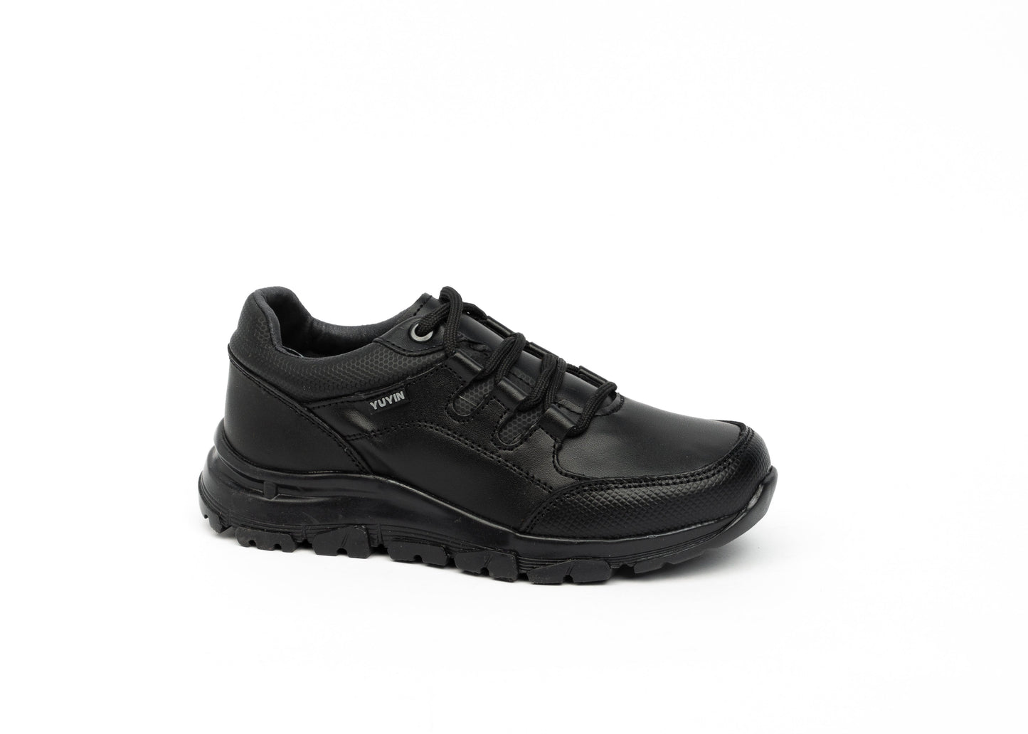 Zapato Escolar en Color Negro con Agujeta para Niño Marca Yuyin 22110